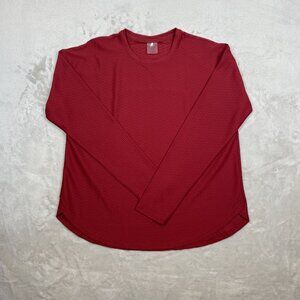 Calia Womens Red Textured Long Sleeve Performance Top Size M Nylon/Spandex